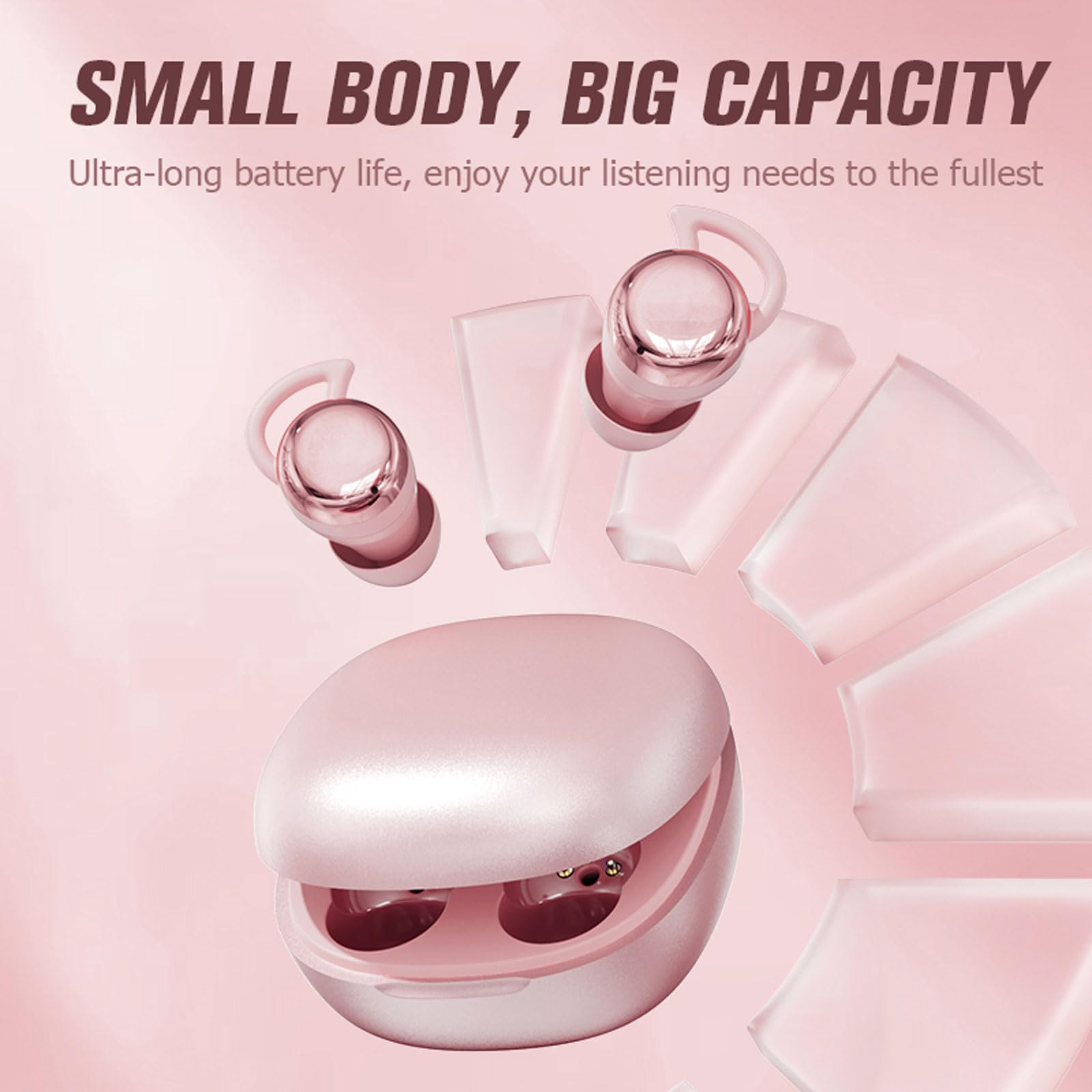 Yihou Mini auriculares invisibles para dormir, inalámbricos, Bluetooth, cómodos, para dormir de lado, pequeños, pequeños, discretos, para trabajo, para canales auditivos pequeños, mujeres