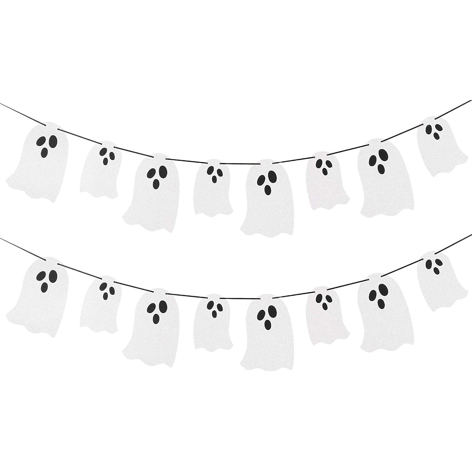 Incrizma Halloween Hanging Ghost Banner -White Halloween Party Banner for Haunted Houses Doorways Indoor Outdoor Home Mantel Decorations Supplies