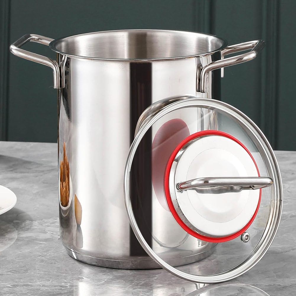 Spargeltopf aus Edelstahl, Gemüsedämpfer und Nudelkocher mit Korb und Glasdeckel für Zuhause Küche und Restaurant Kochen