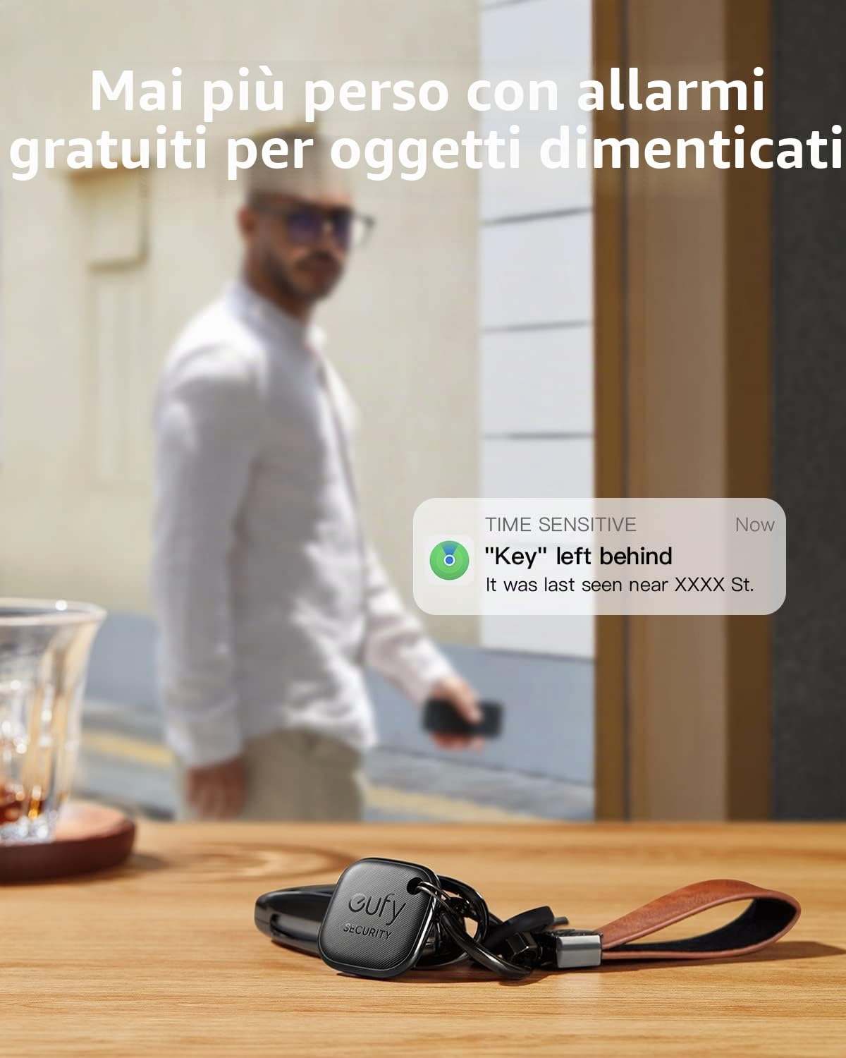 eufy Security SmartTrack Link (nero, confezione da 4) Key Finder compatibile con Apple Find My (iOS) Bluetooth Tracker per auricolari e localizzatore di bagagli