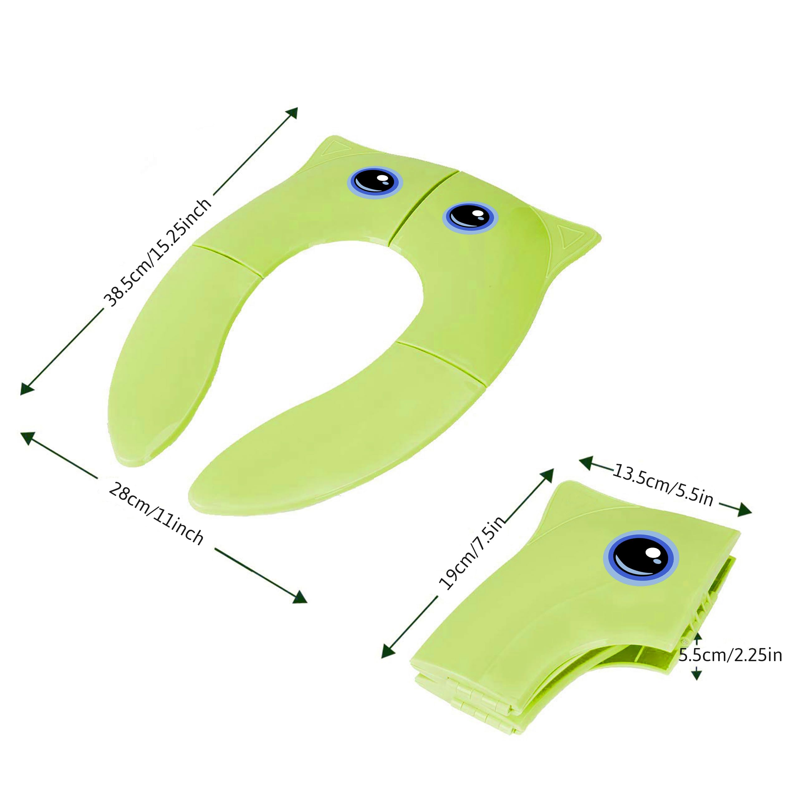 TECHHARK® Baby Potty Training Toilet Seat for Boys And Girls Kids, Non-Slip with Splash Guard, Fits Round & Oval Toilets, (TRAVEL GREEN) - Image 3 thumbnail
