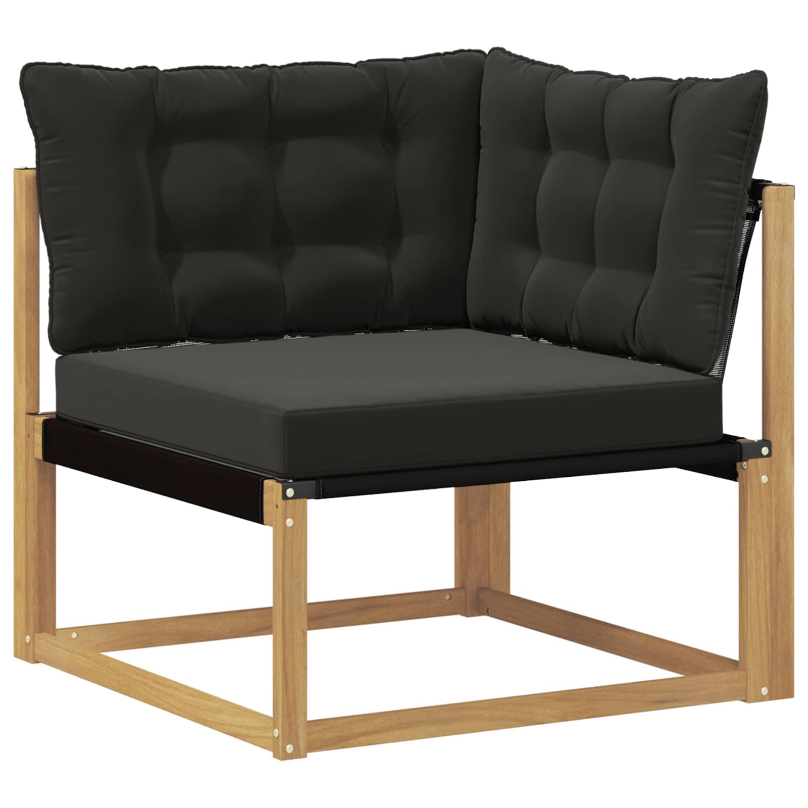 Outdoor-Sofagarnitur 5-teilig Weiß Schwarz wetterfestes Massivholz Möbelset für Garten Balkon Terrasse modulare Sitzgruppe für 4 Personen mit Tisch und Rückenlehnen