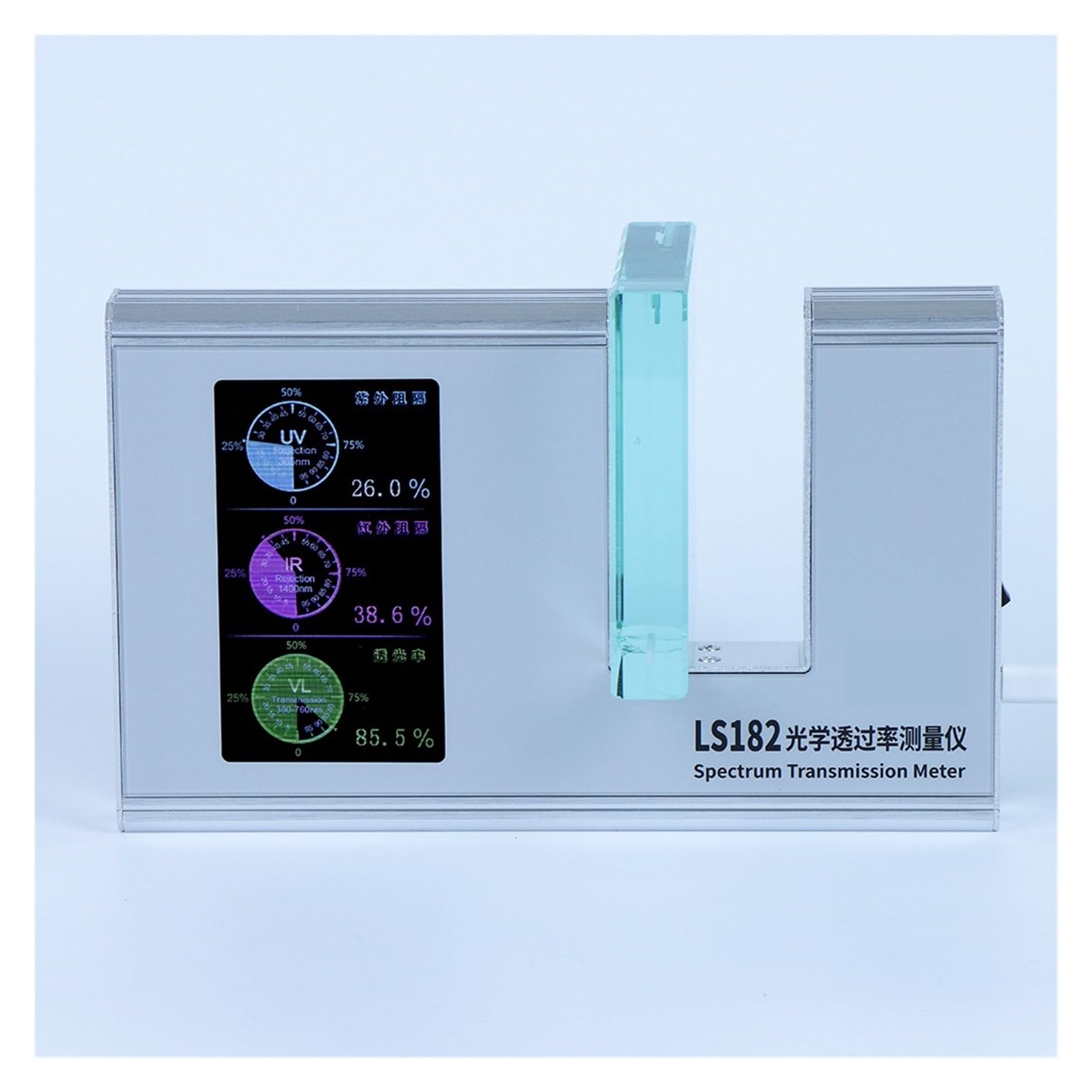 Medidor de transmitancia luz LS182 transmisión película solar 365 nm UVT 940 IRT y VLT SHGC Operación simple Alta precisión Experimentos ópticos