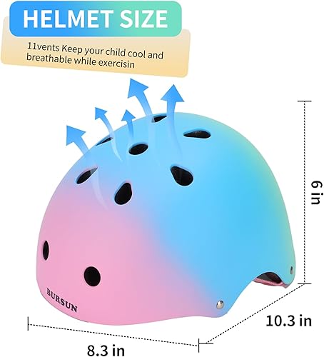 Vista 8 de Kids Helmet Toddler Bike Helmets for Ages 2-3-5-8-14 Years Kids Girls Boys Youth, Adjustable Multi-Sport Helmet for Skateboard Cycling Scooter Azul