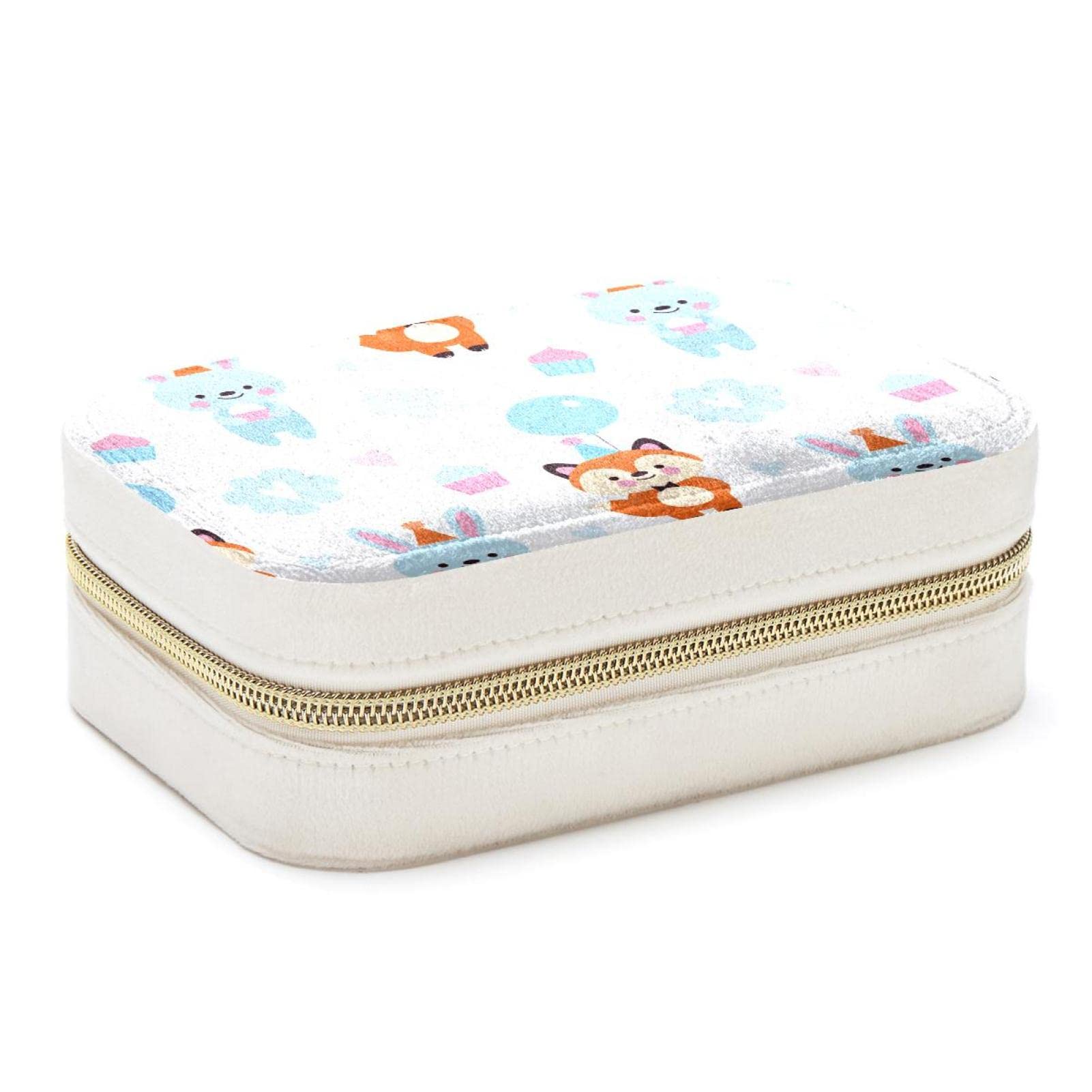 Boîte à bijoux Fox Bunny portable pour bagues et colliers