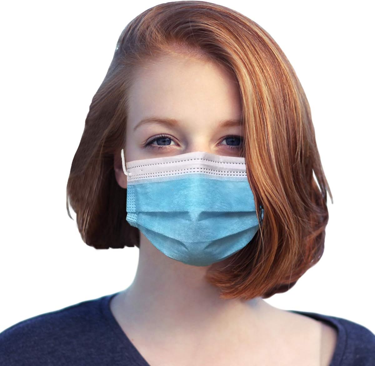 Disposable 3-Ply Face Mask 50 PCS Made with Polypropylene and Elastic Ear Loops