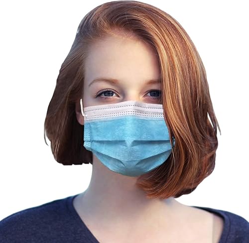 Máscara facial desechable de 3 capas, cubierta de boca transpirable hecha con polipropileno y bucles elásticos para las orejas, ideal para viajes,