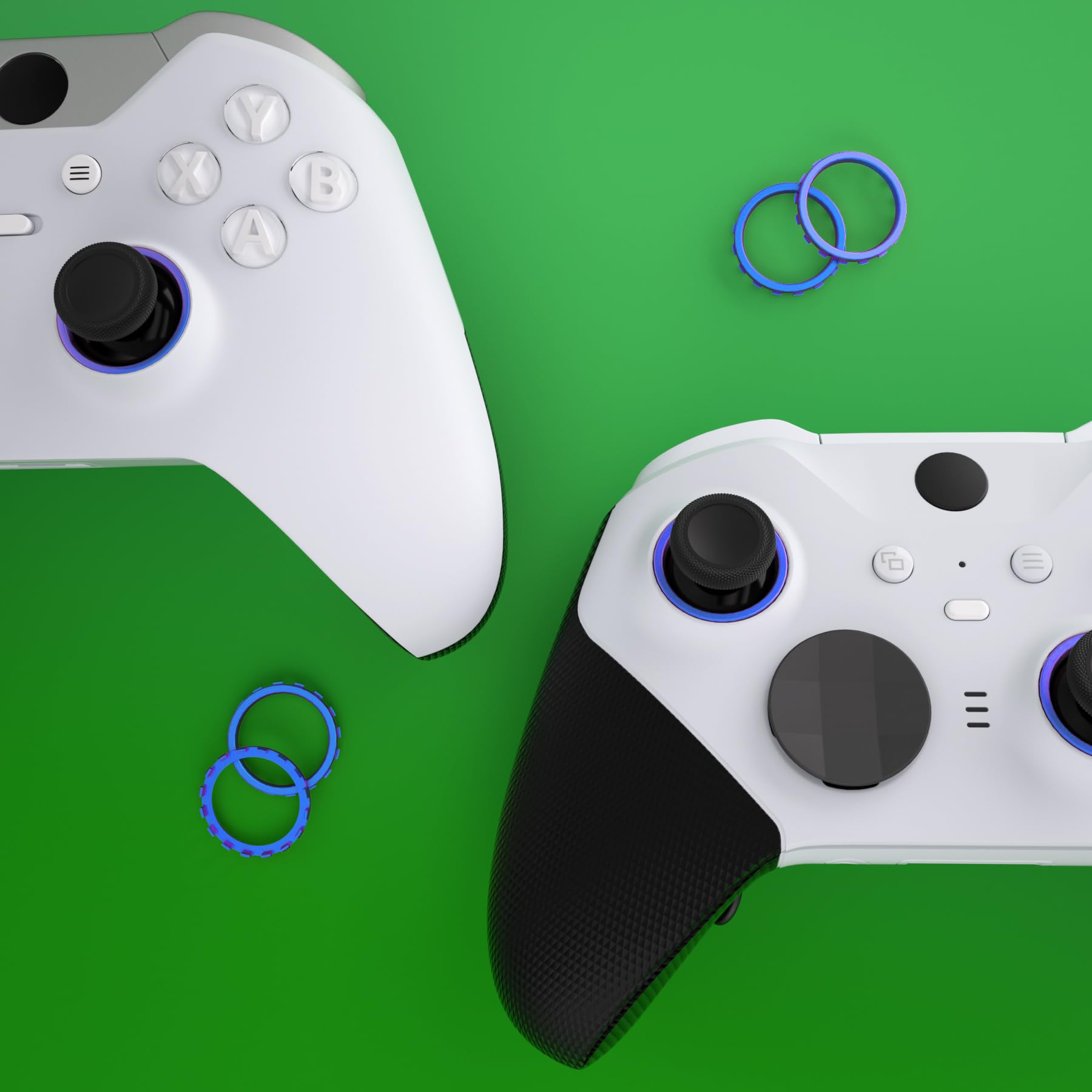 eXtremeRate Anillos de Joysticks para eXtremeRate Carcasa ASR Versión para Xbox Series X/S Accesorios Anillos de Acentos Rings Accesorios para Xbox One Elite, Elite Series 2 Mando(Azul a Violeta)