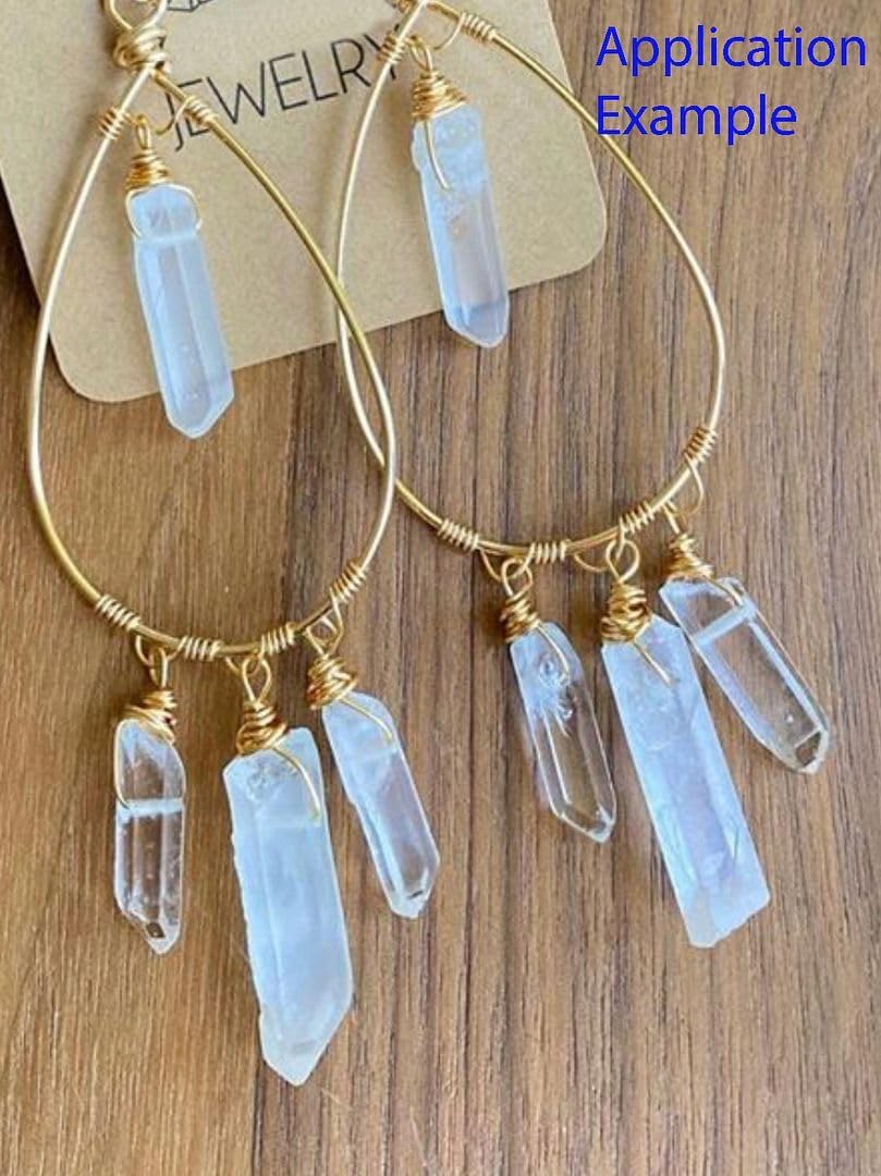 Adabele 30 Inch Natural Raw Healing Crystal Quartz Gemstone Loose Beads Small Drilled Point Sapphire Blue AB Titanium Coated Chakra Gem Stone Drop Stick GA4