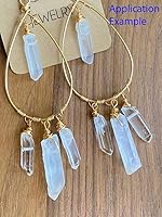 Vista 5 de Adabele - 2 hebras de piedras preciosas sueltas de cuarzo blanco natural en bruto curativo, punta perforada grande (30 pulgadas) GA-E1