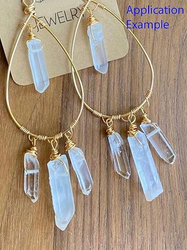 Miniatura 6 de 1 hebra Adabele - Cuentas sueltas de cuarzo de cristal curativo natural de 15 pulgadas, punta perforada pequeña de 15 pulgadas, oro y titanio