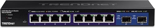Miniatura 10 de TRENDnet Conmutador Web Inteligente Multi-Gig de 10 Puertos, TEG-3102WS, 8 Puertos 2.5GBASE-T, 2 Ranuras SFP+ de 10G, Divisor Ethernet, Carcasa