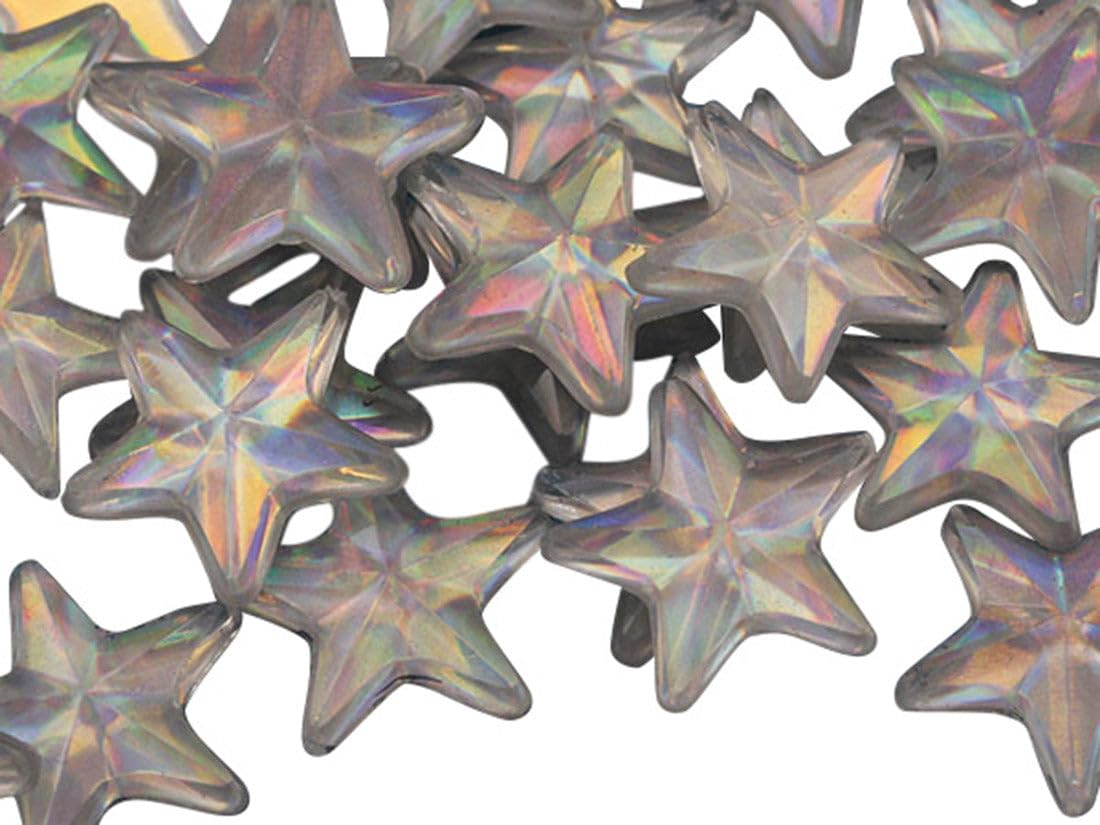 Allstarco Crystal Clear Ab Star Rhinestones Embelishments 15Mm Flat Back Acrylic Plastic Gems For Jewelry, Crafts, Costumes, Invitations, Cosplay - 35 Pieces (Crystal Clear Ab)