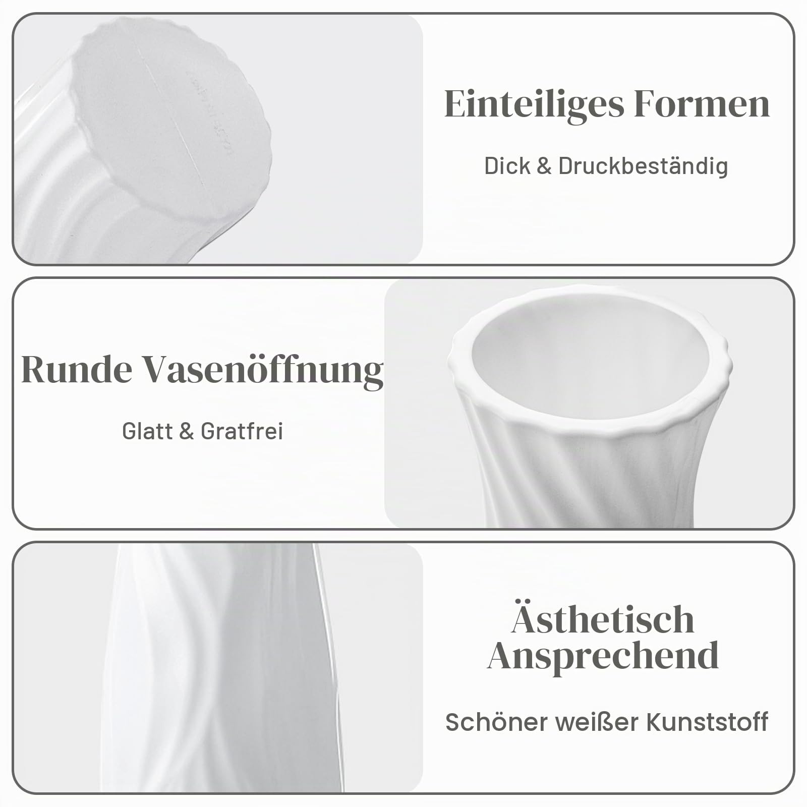 SOUJOY Blumenvasen aus Verbundkunststoff, hohe konische Blumenvase, Heimdekoration, Tafelaufsätze, unzerbrechliche Vase für Dekoration, Wohnzimmer, 10 Stück