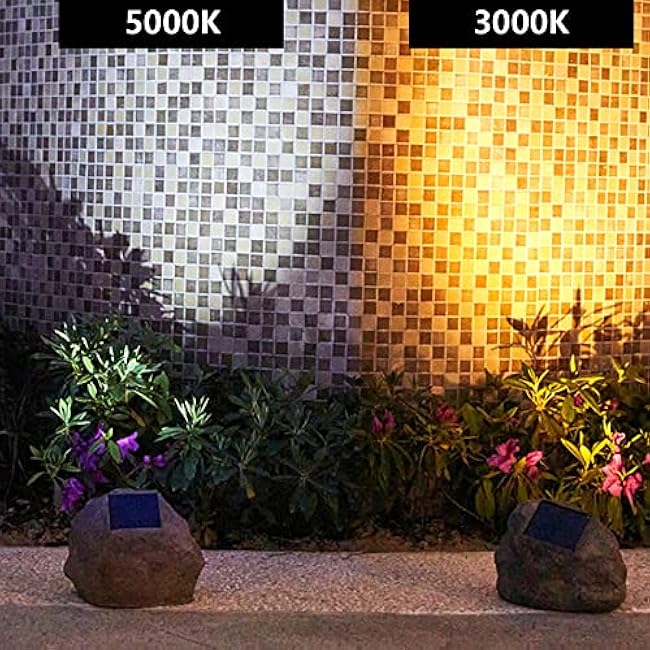 GOODFOEVER Rock Solar Garden Lights LED Spot Lights