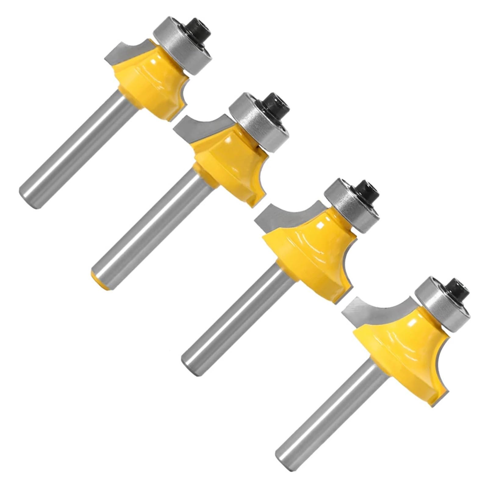 1 Szt. 6mm Trzpień Narożny Okrągły Frez Z Łożyskiem Do Stolarki Drewnianej Węglika Wolframu(4PCS)