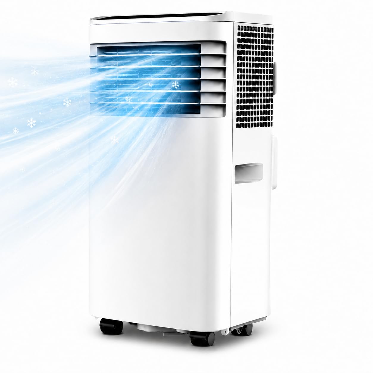 Aire acondicionado portátil 7000 BTU, sin compresor de instalación AC con manguera. Deshumidificador de ventilador de refrigeración 3 en 1 para oficina de dormitorio.Configuración Rápida Y Operación S
