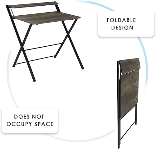 Miniatura 5 de CozyCasa Escritorio para computadora, escritorio plegable de 32 pulgadas para adolescentes y estudiantes, escritorio pequeño para oficina en casa,