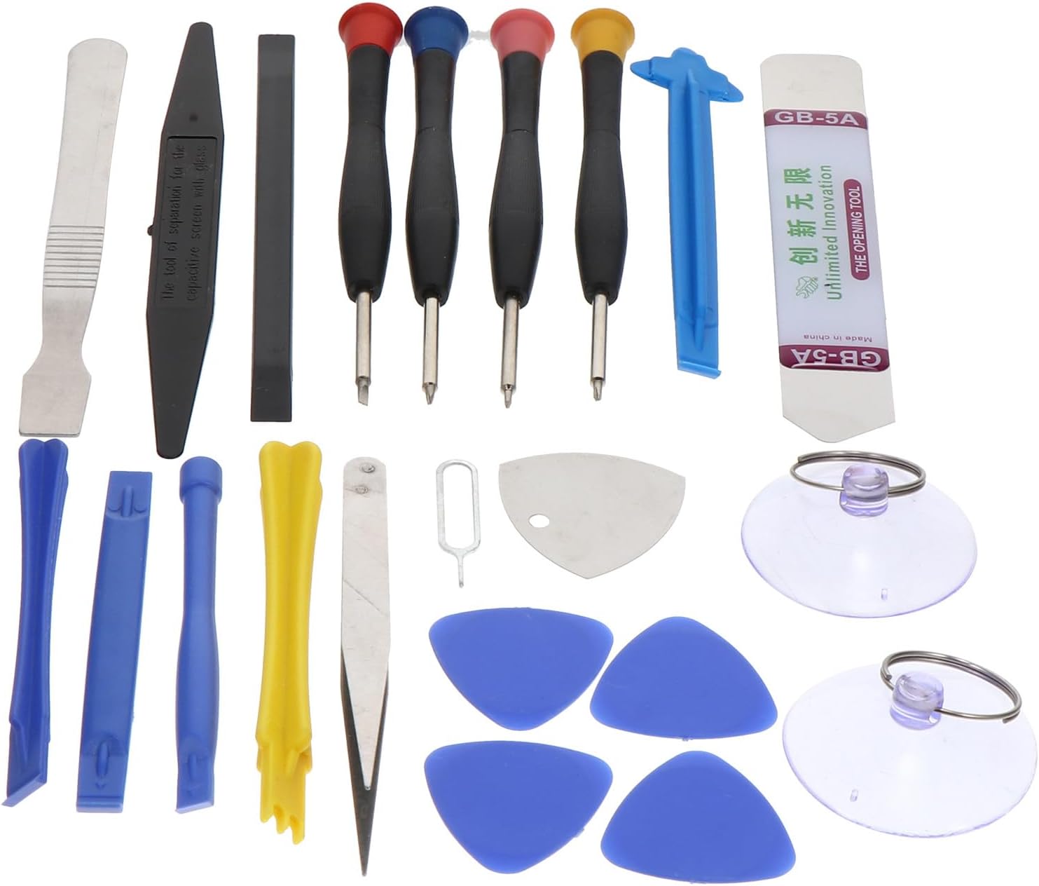 22pcs Phone and Tablet Repair Tool Kit with Precision Screwdrivers and Pry Tools for Mobile Phone 7 and Tablet Screen Disassembly Maintenance Set