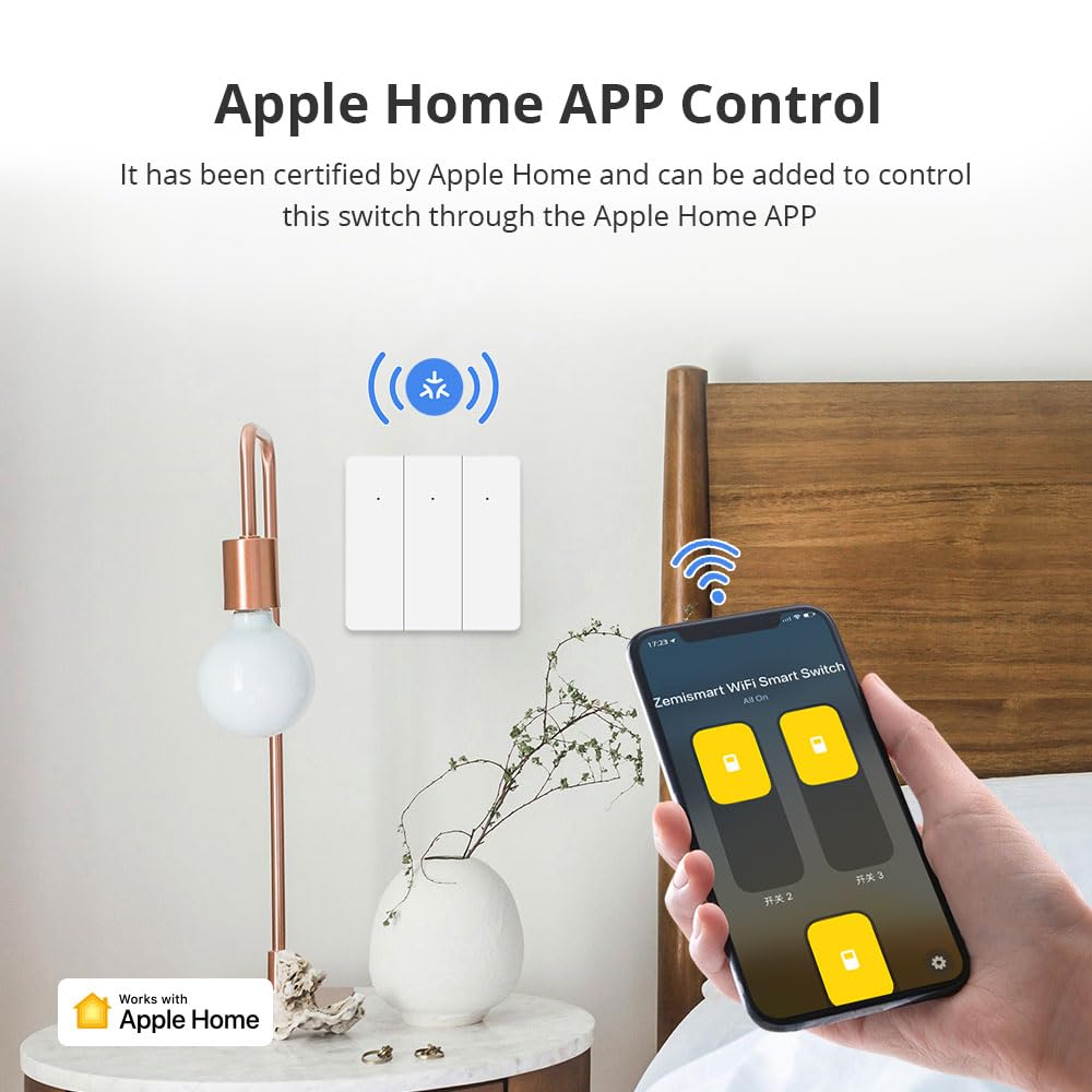 Matter over WiFi Smart Light Switch, Smart Push Button Switches for Lights Work with Homekit Smartthings Google Home App - Image 4