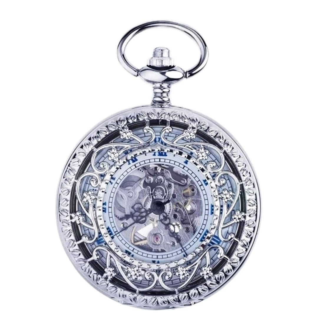 Reloj de Bolsillo Unisex Reloj De Bolsillo Mecánico Vintage, Cadena Suéter Hueco Tallado En Concha Clásico Fiestas