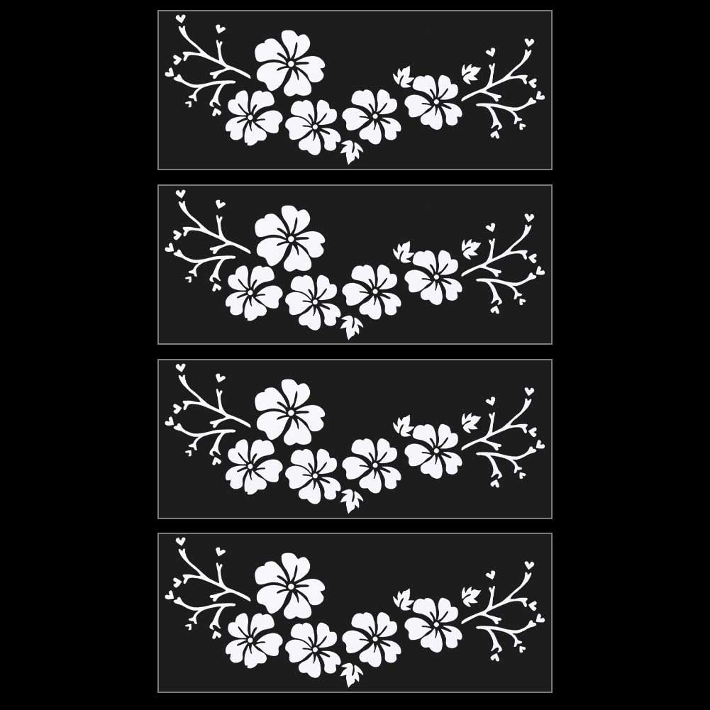 GORGECRAFT 4 hoja de Pegatinas para Coche con Flores de Hibisco Tamaño Grande 6 unidades de Flores Hawaianas Protección Solar Autoadhesivas Accesorios para Coche Decoración Exterior Automotriz(Blanco) — view 13