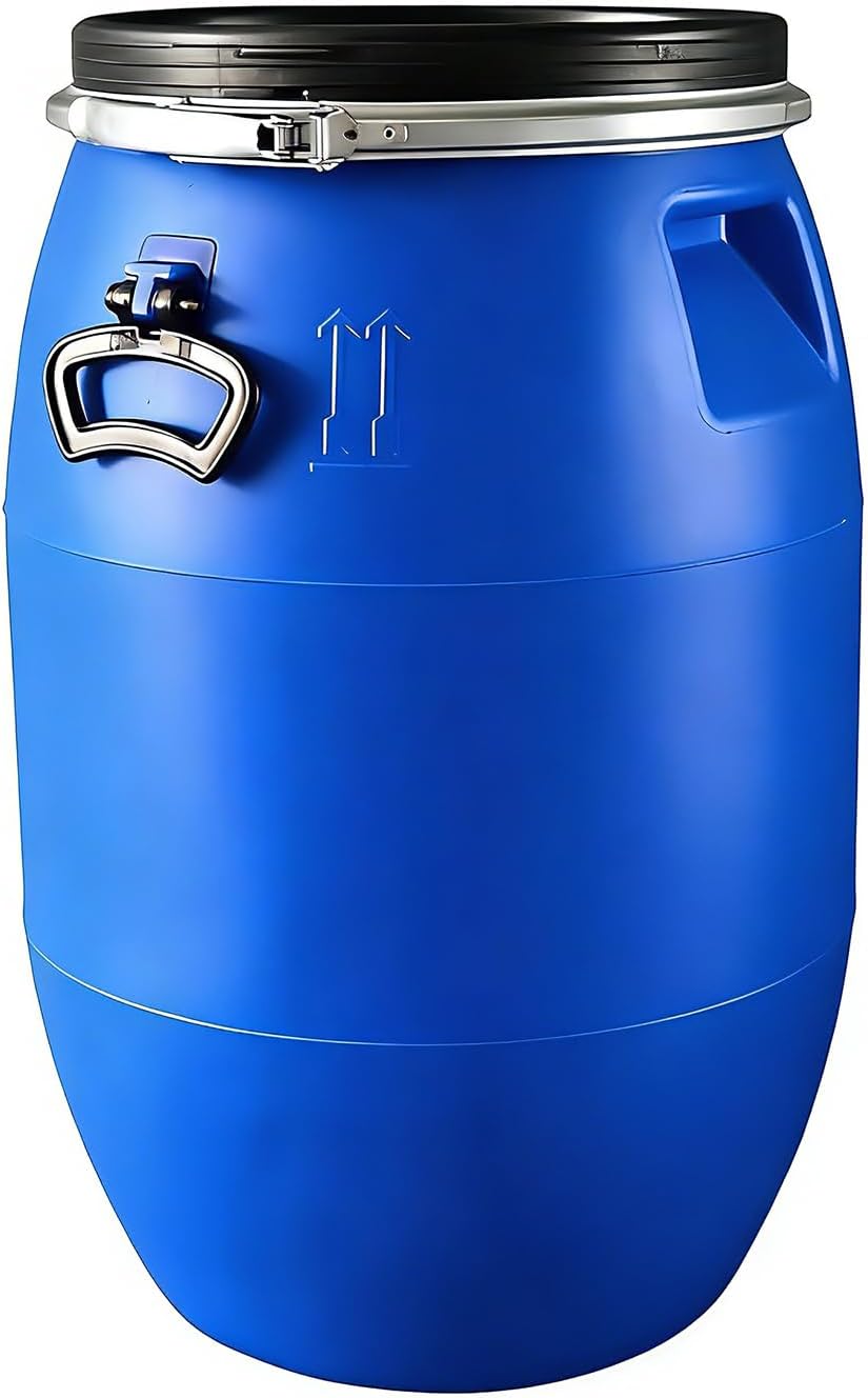 Large Plastic Bucket with Lid, Food Grade Water Storage Tank, Thicken Emergency Water Barrel with Handle, Rain Barrel for Storage Containers (30L)