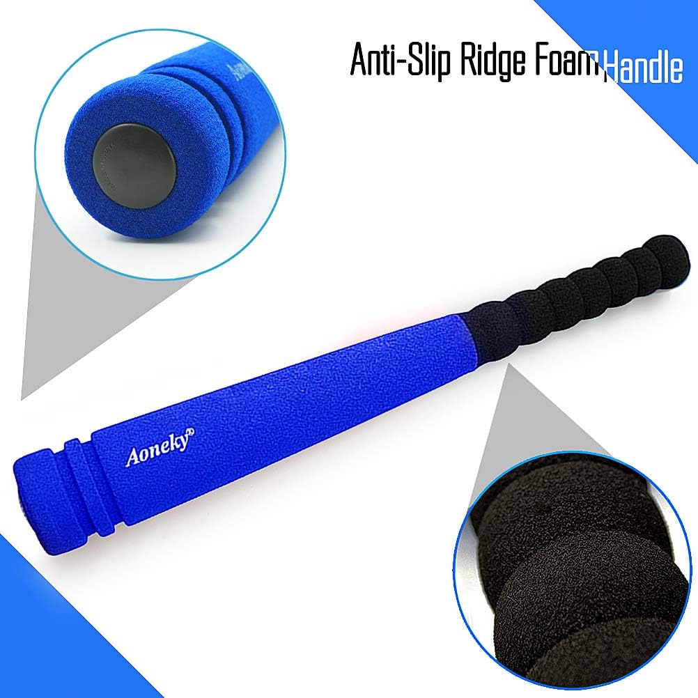 Aoneky Min Foam Bat with Multi Balls for Toddler - Indoor Soft Super Safe TBall Set Toys for Kids Age 2 Years Old (Blue) : Toys & Games