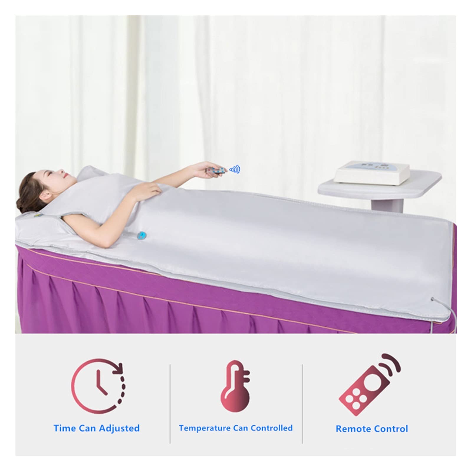Manta de sauna Manta de sauna de infrarrojos Manta de la sauna de Househol, Salón de belleza Sauna Profesional SPA for mejorar el sueño, la belleza delgada pérdida de peso corporal. para la desintoxic