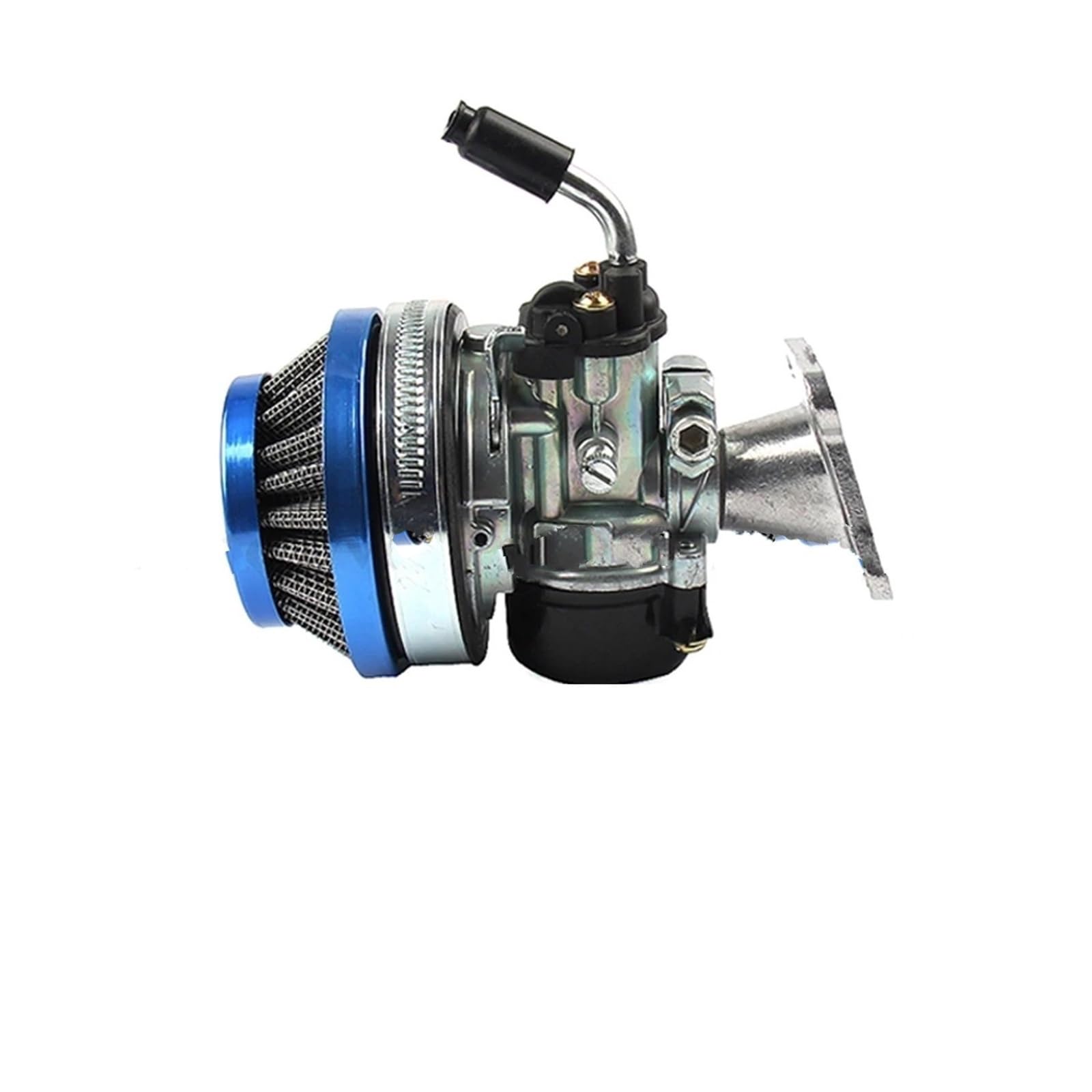 Carburador de moto Conjunto de filtro aire carburador ATV 49cc rendimiento 19mm para 2 tiempos 47cc 49 Cc para Mini bicicleta bolsillo(Prata)