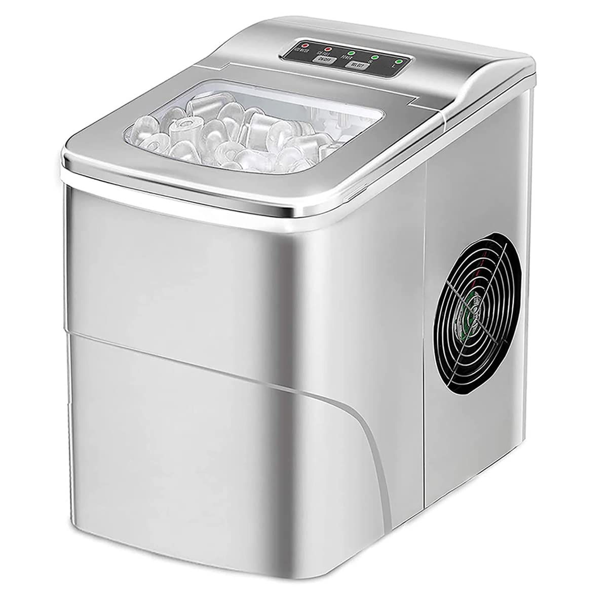 Techomey Ice Maker 25.8lbs/24h, Nugget Ice Maker 9 Ice Cubes Ready in 6 Minutes,Ice Makers Counterto