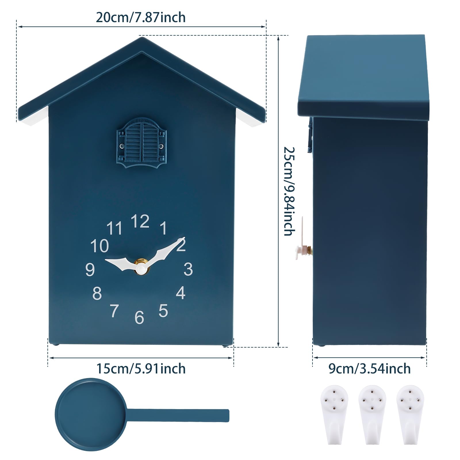 Relojes de cuco con pájaro en movimiento, moderno reloj de pared con cucú, minimalista, reloj de sonido de cuco con péndulo, delicada casita de pájaro cuco para arte de pared, hogar, sala de estar