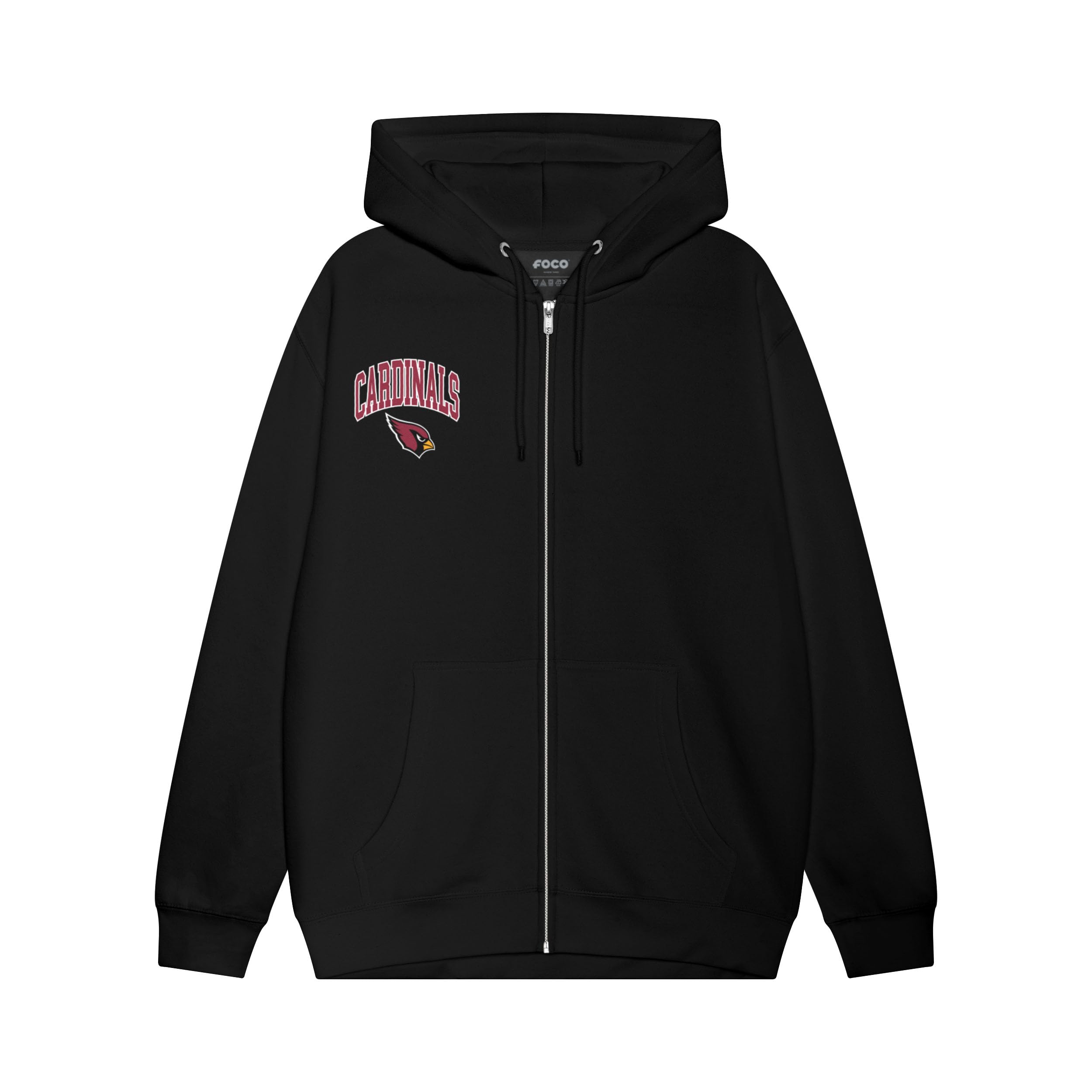 FOCO NFL Team Logo Arched Wordmark Zip Up Hoodie