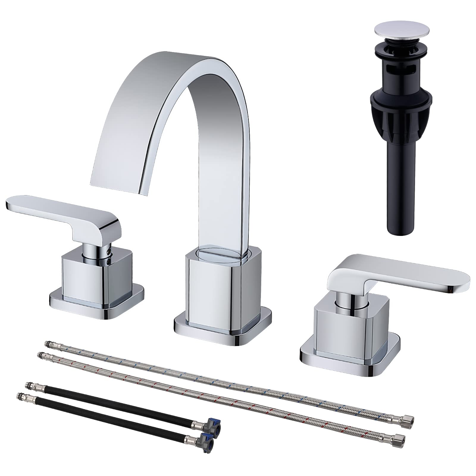 WOWOW 8 In. Widespread Bathroom Sink Faucet With 2-Handles In Brushed Gold 2321900g - View #6