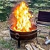 36 Inch Fire Pit with Grill & Lid, Fireplace & Round Table & BBQ 3 in 1 Fire Pit,Heavy Duty Wood Burning Fire Pits for Outside with Fire Poker, Waterproof Cover & Log Grate - Image 5