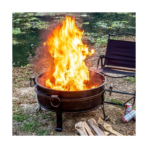  36-Inch-Fire-Pit-with-Grill-Lid-Fireplace-Round-Table-BBQ-3-in-1-Fire-PitHeavy-Duty-Wood-Burning-Fire-Pits-for-Outside-with-Fire-Poker-Waterproof-Cover-Log-Grate