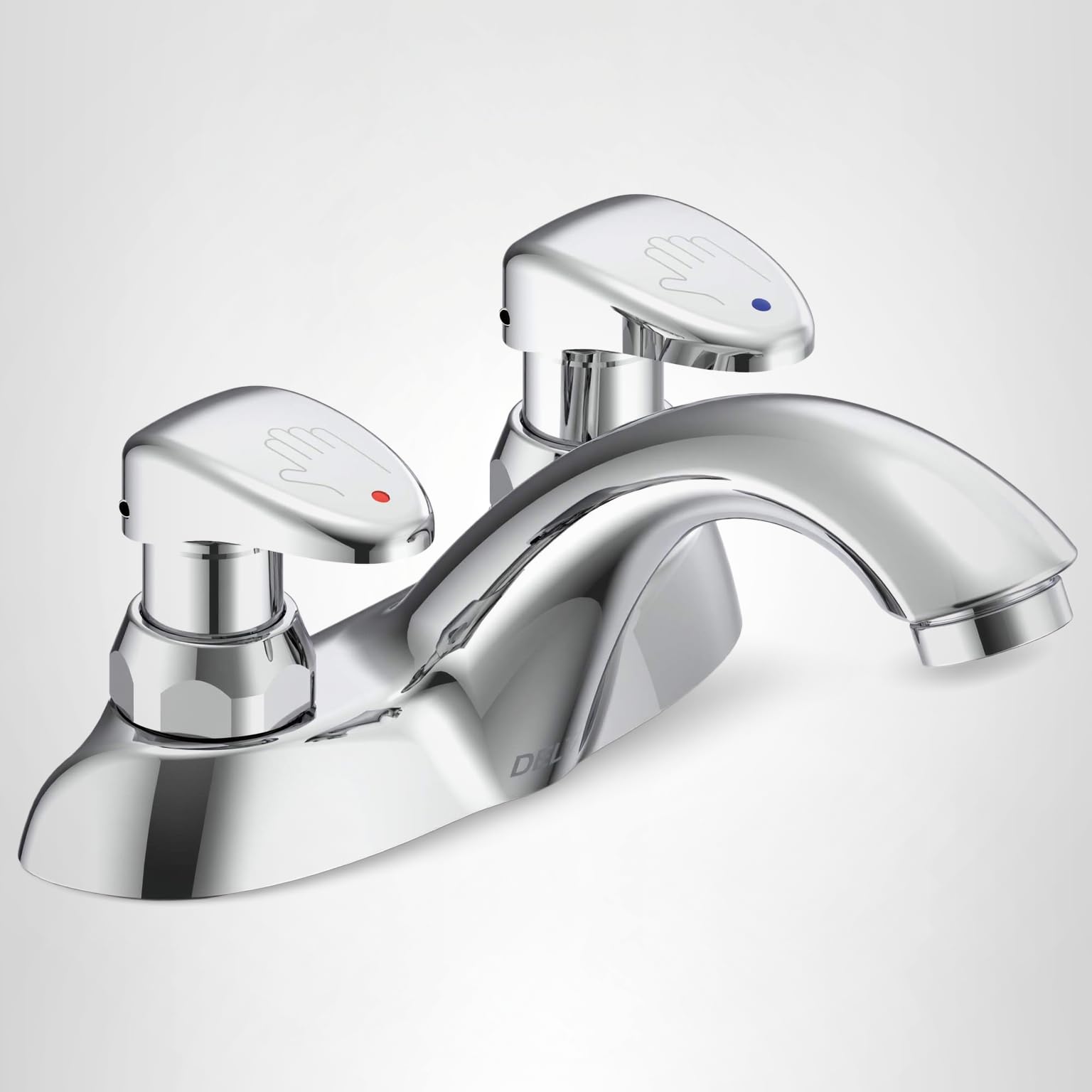 Delta Faucet 2 Handle Commercial Bathroom Faucet Chrome, Metering