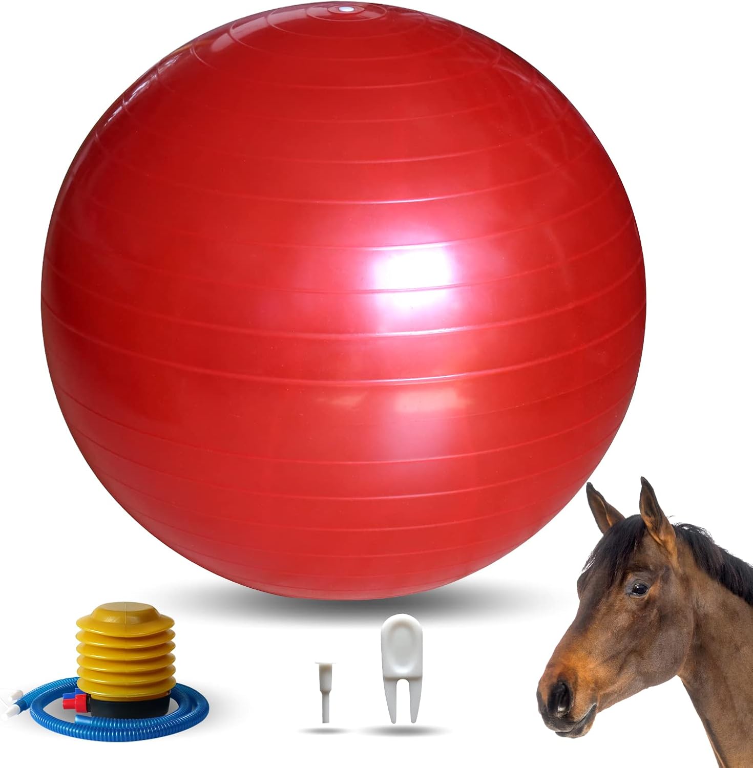 Horse Play Balls 30 Inch Mega Equine Ball for Play Training Horse Soccer Balls Anti-Burst Herding Ball for Horses Goat Donkey Blue