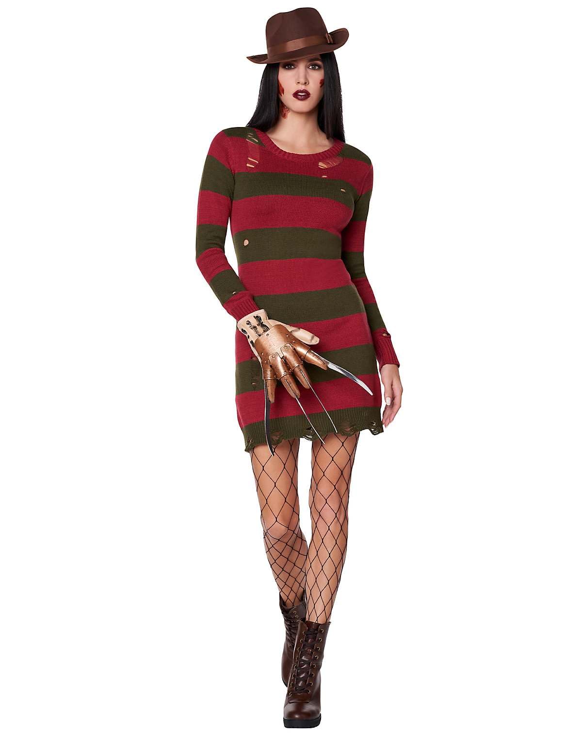 Spirit Halloween A Nightmare on Elm Street Adult Freddy Krueger Sweater Dress Costume | Officially Licensed | Striped Dress