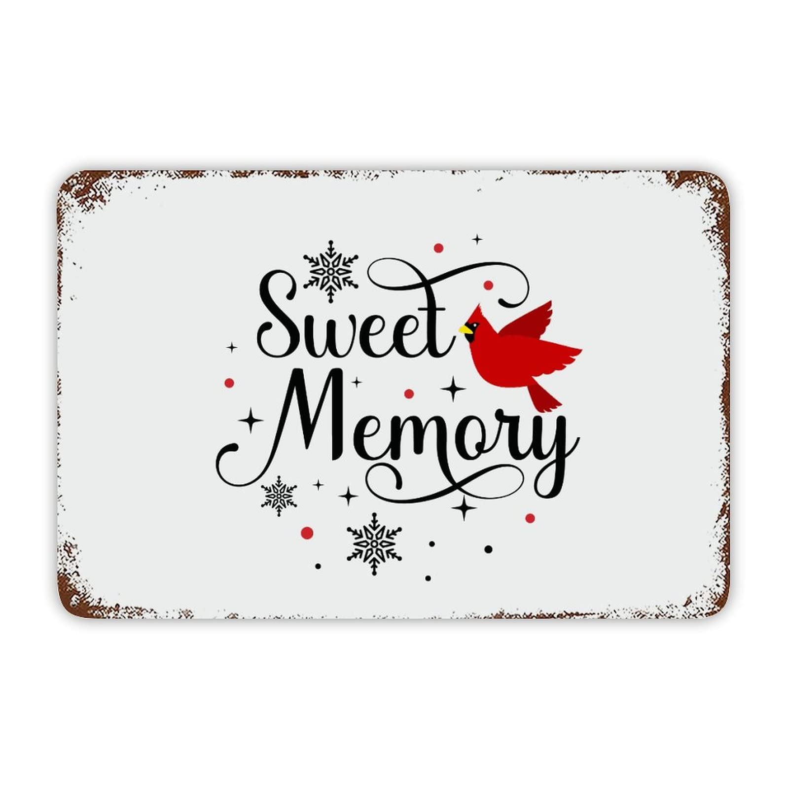 ENEDNATE Christmas Metal Sign,Sweet Memory Vintage Farmhouse Decorative Aluminum Tin Metal Signs with Saying for Living Room Bedroom Home Decor Print Poster Wall Art 8x12 Inch