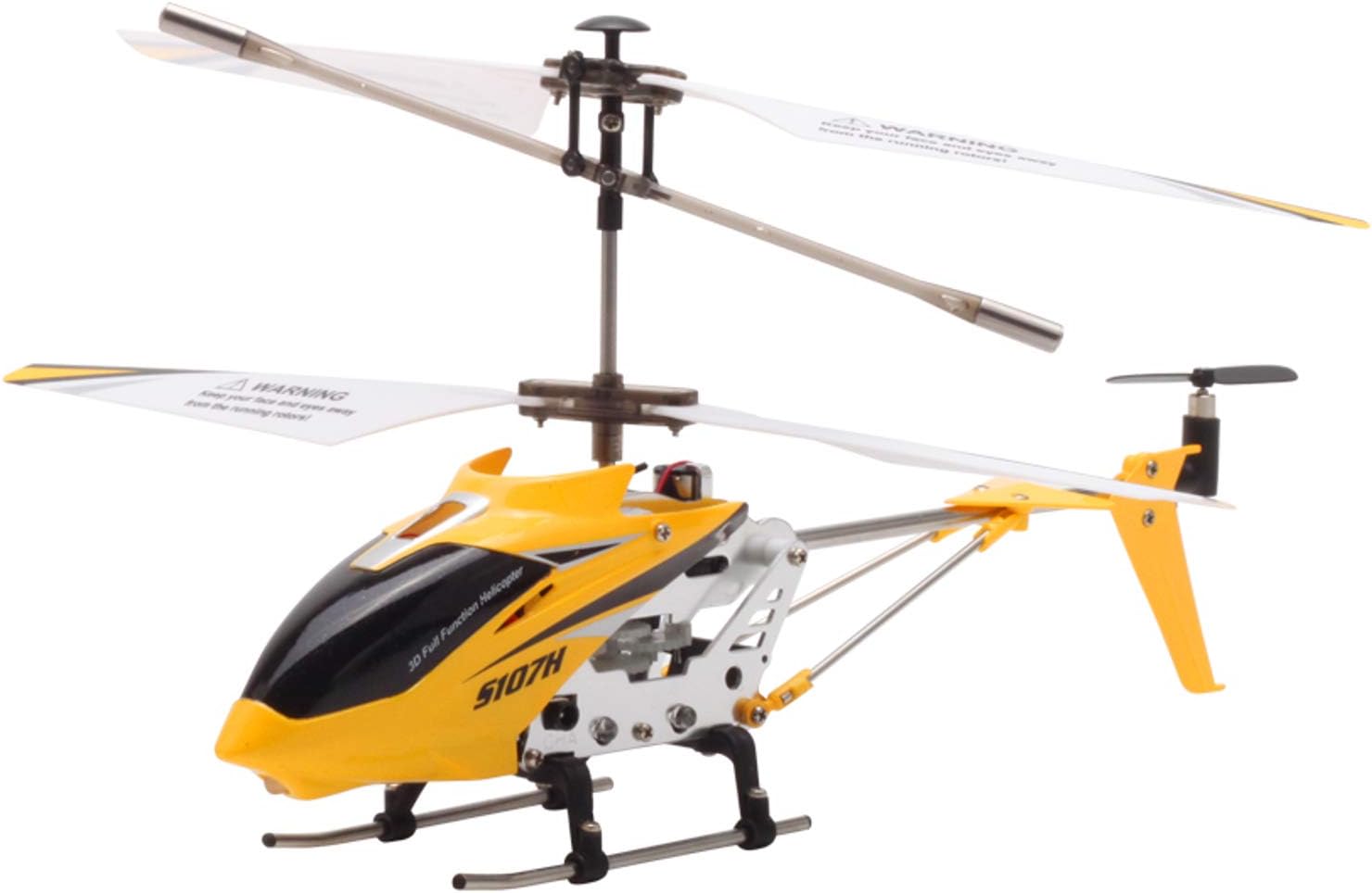 S107H 2.4Ghz Altitude Hold RC Helicopter One-Key Launching/Landing Mini 3CH Metal Gyro Heli, Yellow