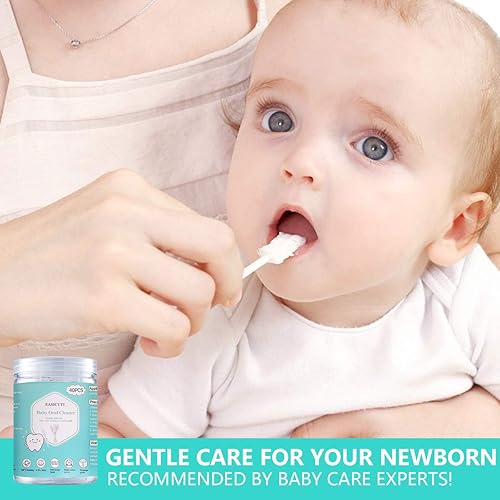 Miniatura 7 de Cepillo de dientes para bebé limpiador de lengua de bebé 40 unidades desechables para bebés cepillo de dientes de gasa cepillo de dientes de gasa