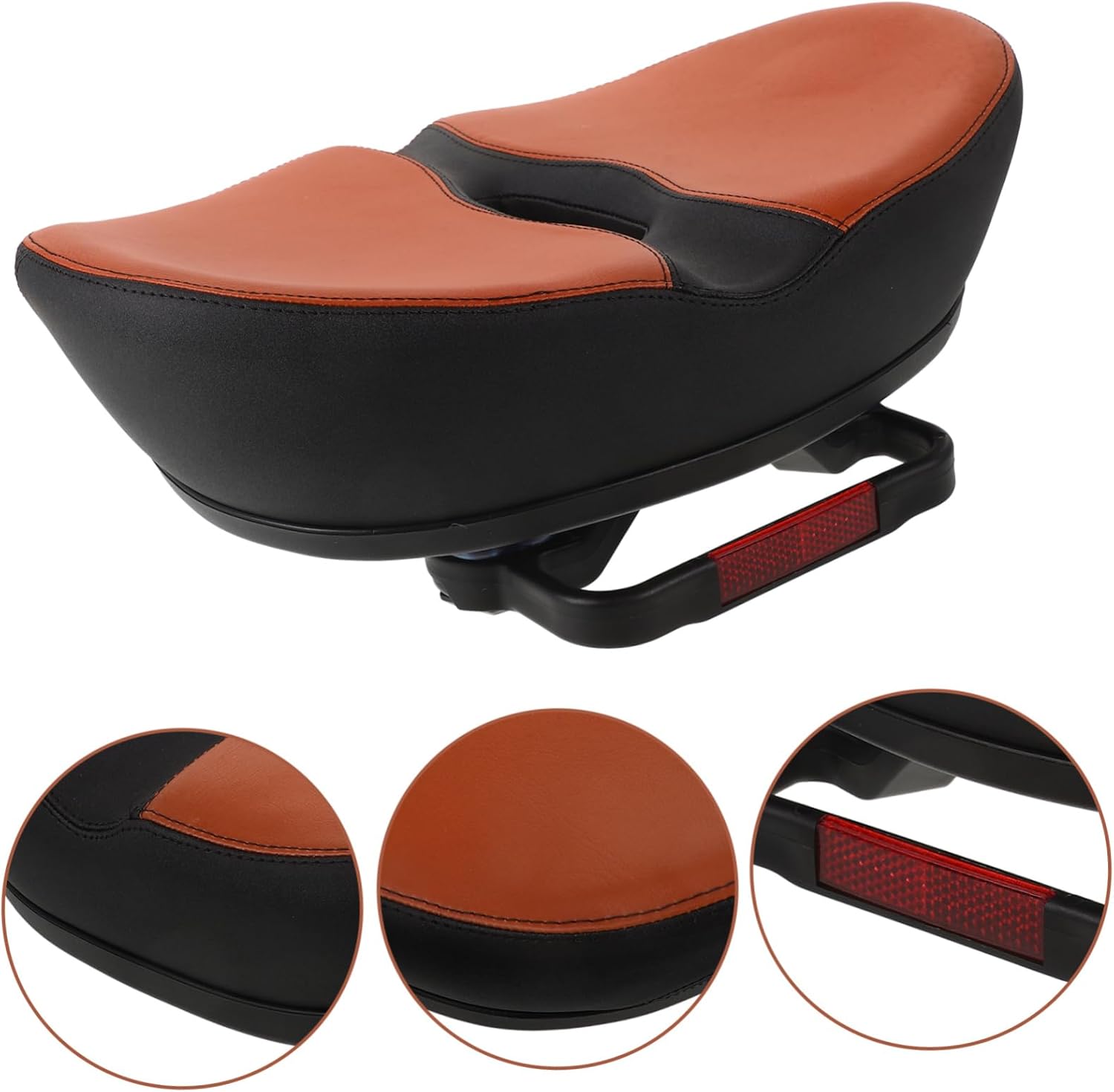 Noseless Bike Saddle Wide Padded Cushion for Electric Bikes Antislip Shockproof Bicycle Seat Cover Easy Installation for Mountain Road Cycling Comfort