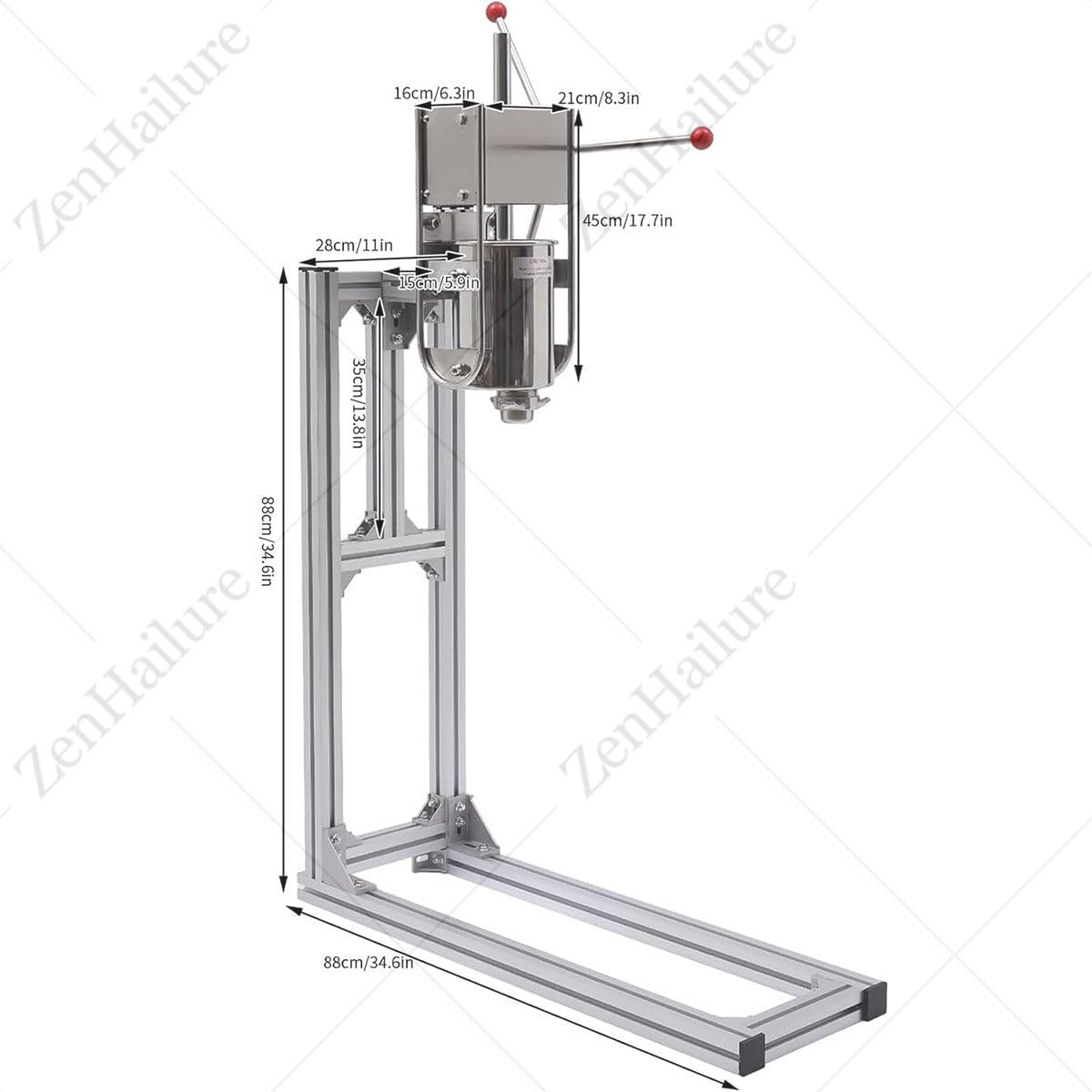 Riempitrice per pasta per churros e ciambelle, riempitrice verticale resistente, riempitrice manuale per pasticceria, in acciaio inossidabile, perfetta per ristoranti e catering