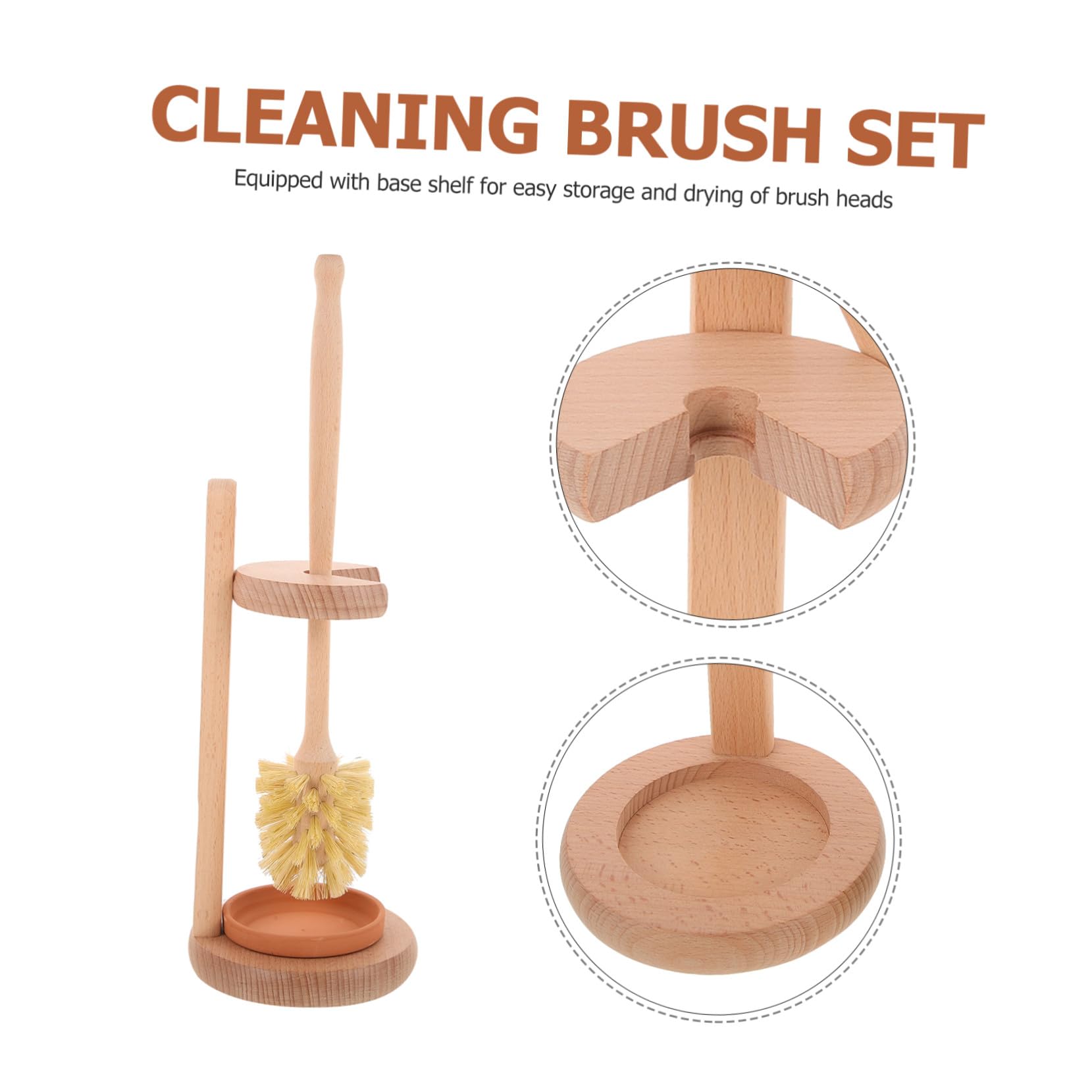 Gatuida Cepillo De Inodoro con Soporte De Base De Cerámica y Madera De Haya De Yute, Juego De 1 Unidad, Accesorio De Baño Ergonómico para Limpieza Eficaz Hogares y Locales Públicos