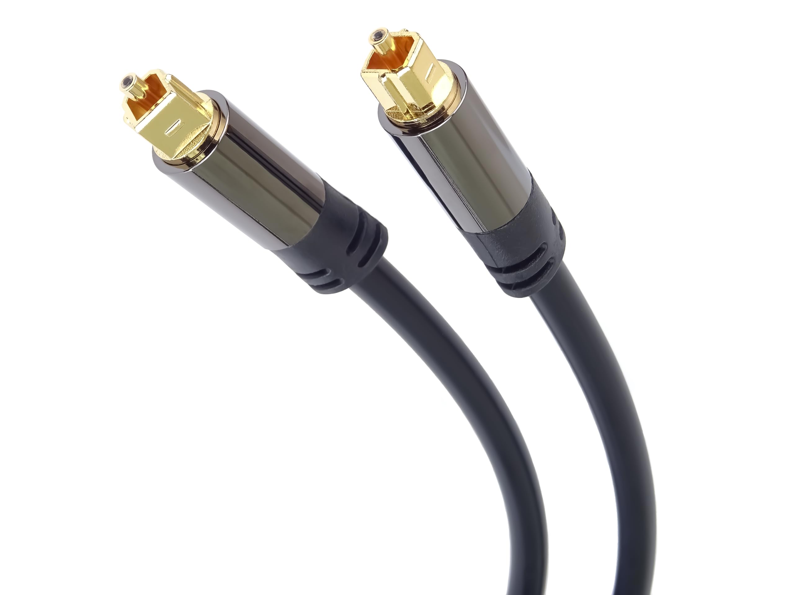 PremiumCord 0.5m Toslink Optyczny kabel audio 6mm OD Toslink Plug-on męski kabel cyfrowy do HiFi Stereo dźwiękowy telewizor HQ Audio lutowane czarne srebrne złoto