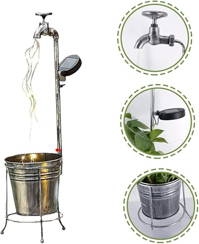 Miniatura 9 de Uonlytech Luz solar para cuartos para exteriores, luz solar para agua, regadera con luces de hadas, estaca de jardín, luces LED, decoración de