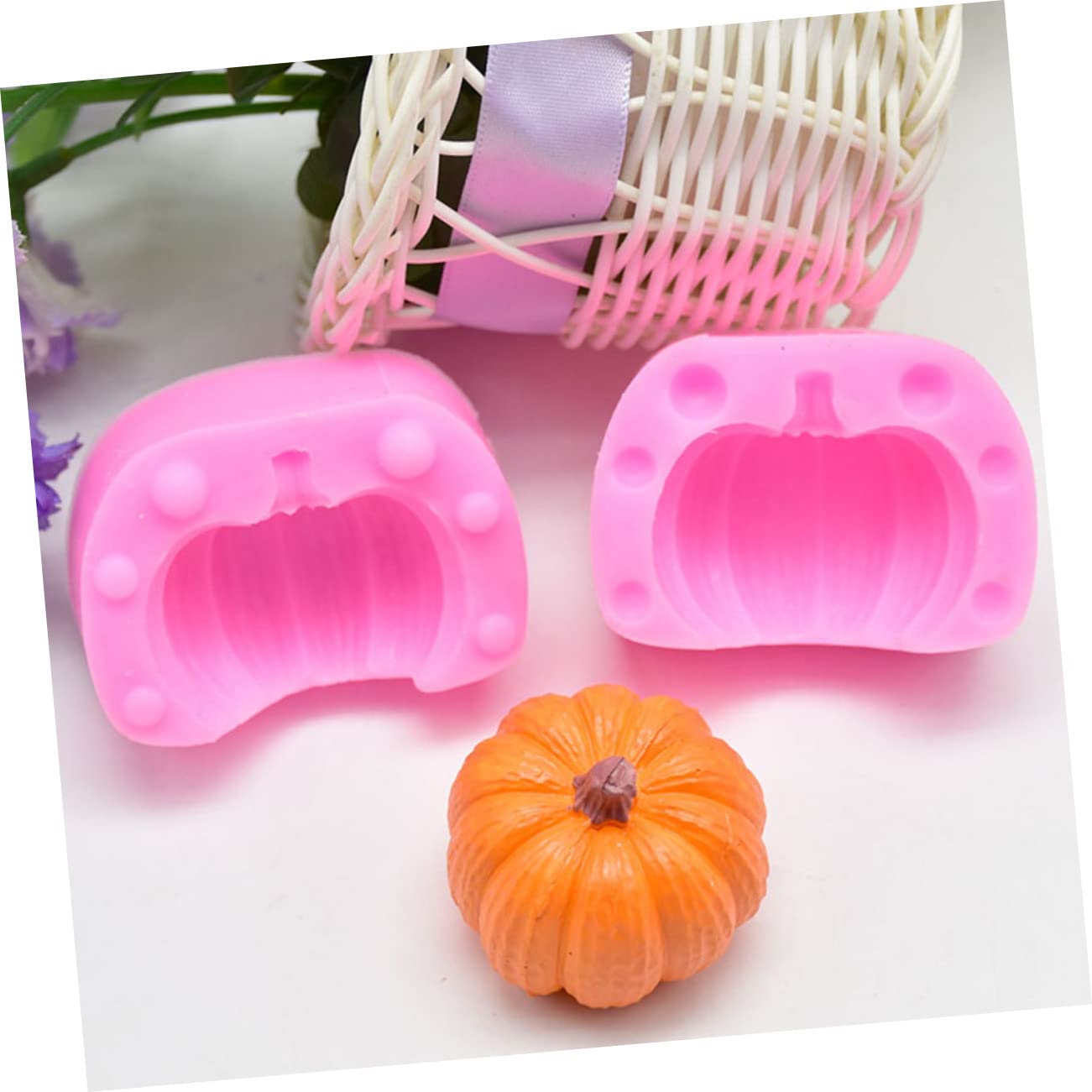 Ciieeo 30 Stk Kürbisform Halloween-Kürbis-Süßigkeitsform Kürbis backen Kürbisseife Halloween Kuchenform halloween dekoration Werkzeug zum Backen von Kürbissen Backzubehör Kieselgel Rosa