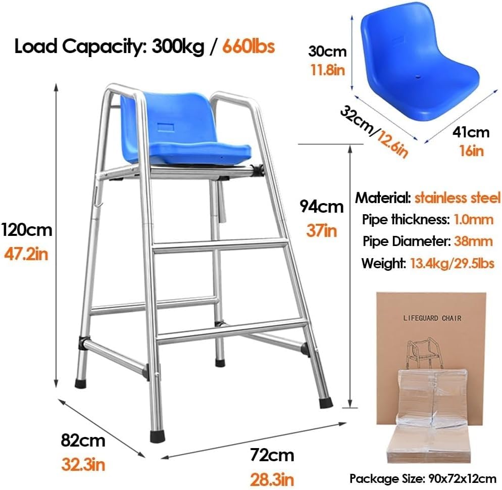 Silla de socorrista desmontable para piscina 120 cm miniatura 2