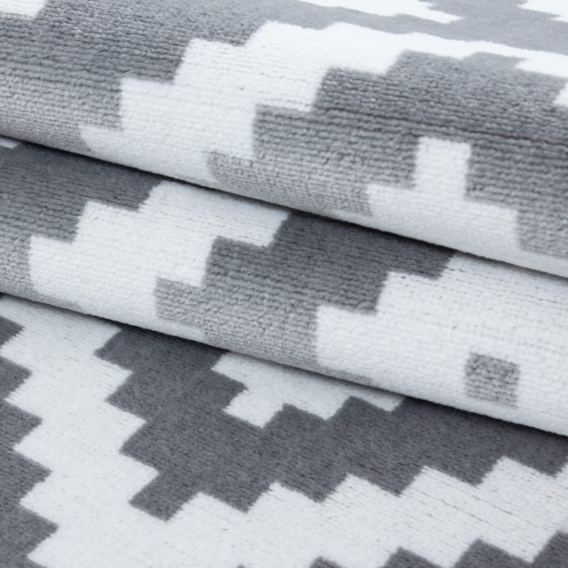 Tapis de salon moderne élégant gris et blanc de haute qualité